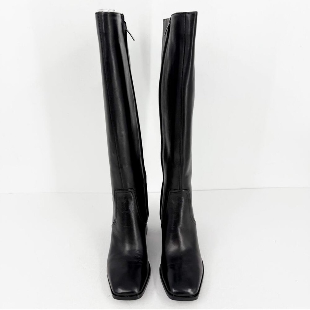 Leather Black Knee-High Women's Boots